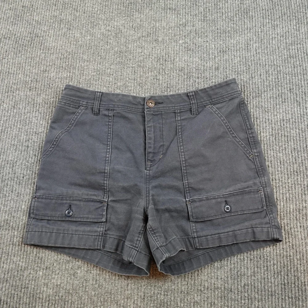 REI Co-op Cargo Shorts Womens 10 Gray Twill Hiking Outdoor Pockets Casual Trail